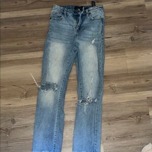 Kendall & Kylie Light Blue Distressed Ankle Jeans